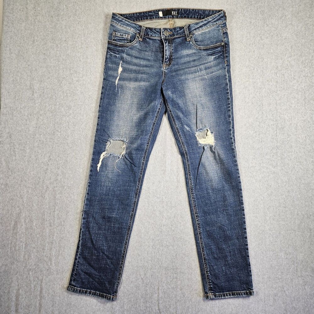 KUT from the Kloth Catherine Boyfriend Jeans Women's Size 10 Distressed Medium
